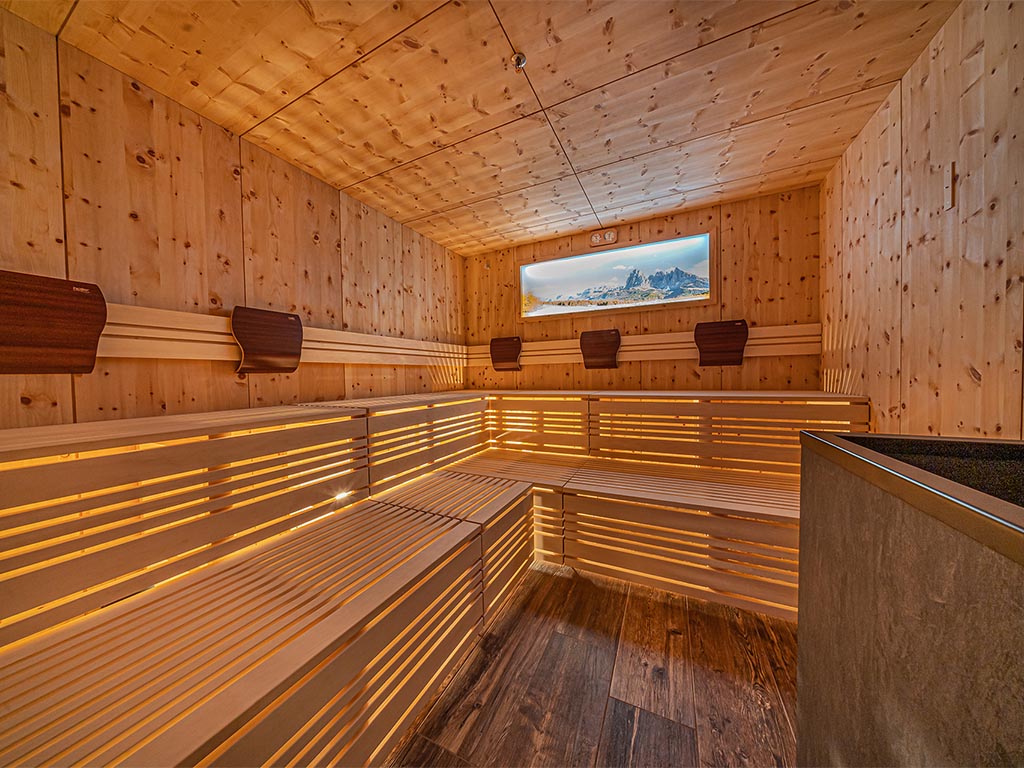 Swiss pine wood sauna