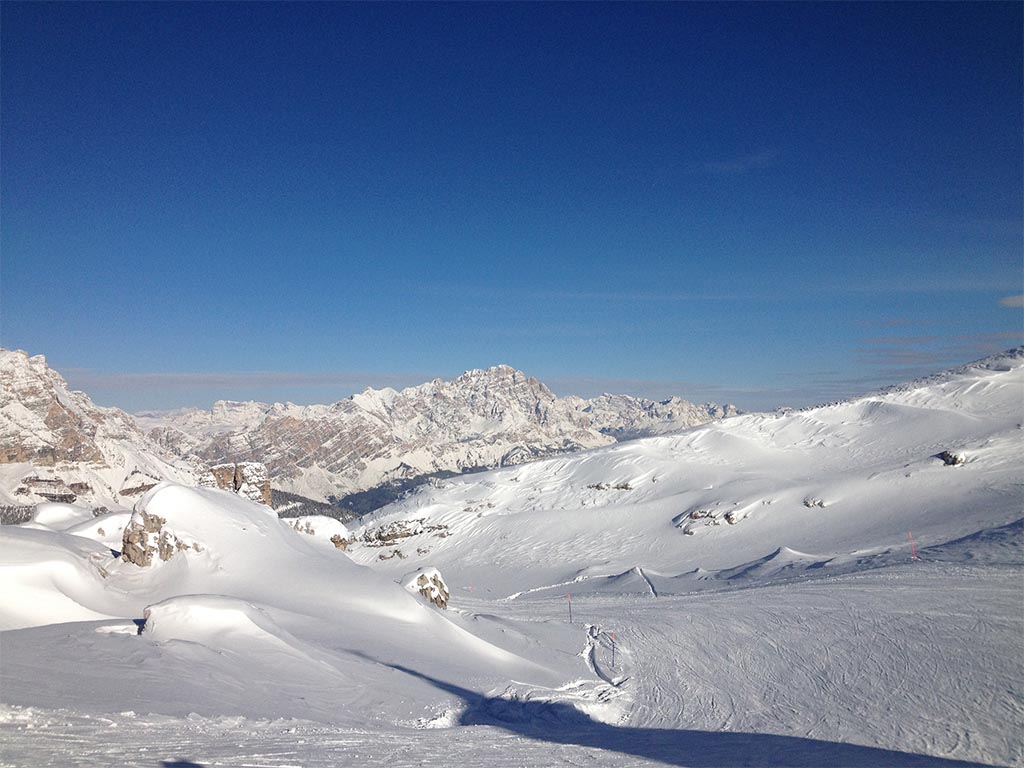 Ski slopes in the Dolomites